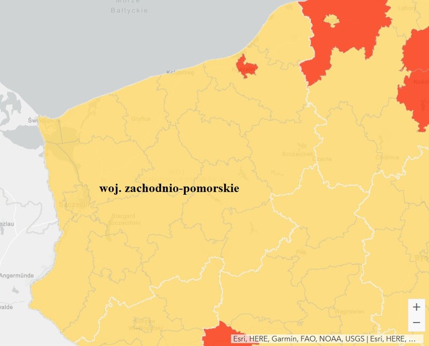 województwo zachodniopomorskie: powiat sławieński,...
