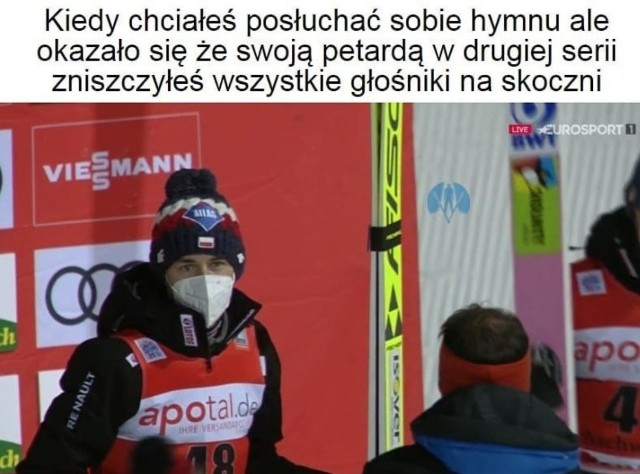 Kamil Stoch po raz 39. w karierze zwyciężył w zawodach Pucharu Świata i zrównał się pod tym względem z Adamem Małyszem. W Titisee-Neustadt nie zawiódł nasz skoczek, natomiast w swoich domach nie zawiedli internauci, którzy błyskawicznie przygotowali zabawne memy. Kibice zwrócili uwagę także na fakt, że Stoch nie usłyszał polskiego hymnu, który nie został zagrany.Zobacz memy po konkursie w Titisee-Neustadt ->>>>