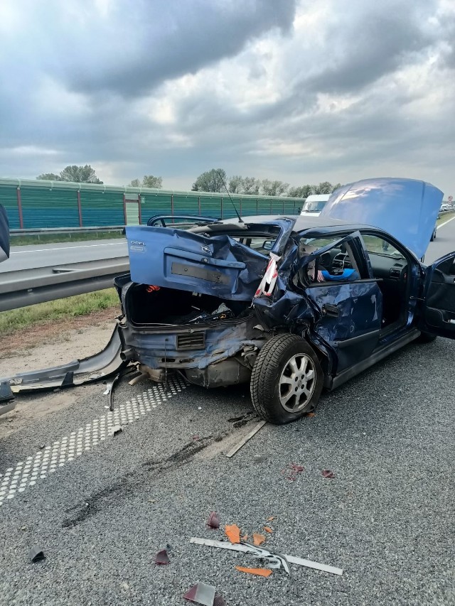 Wypadek na autostradzie A4 pomiędzy węzłami "Opole Zachód" a "Brzeg".