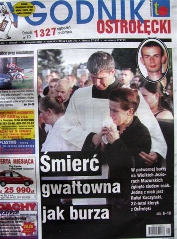 Okładka Tygodnika Ostrołęckiego z 28 sierpnia 2007 r. była...