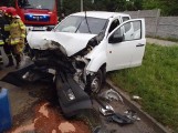 Chodzież: Wypadek w Próchnowie. Auto robiło się na drzewie. Jedna osoba ranna
