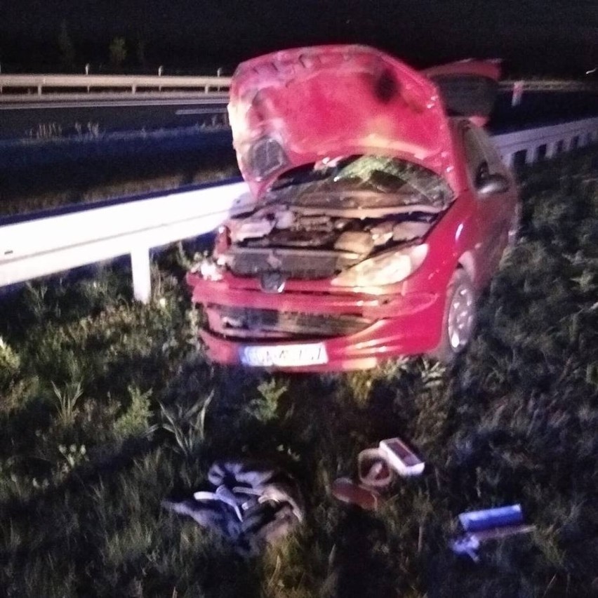 Wypadek na trasie S7 w Starych Babkach 30.07.2021 r. Jedna osoba trafiła do szpitala