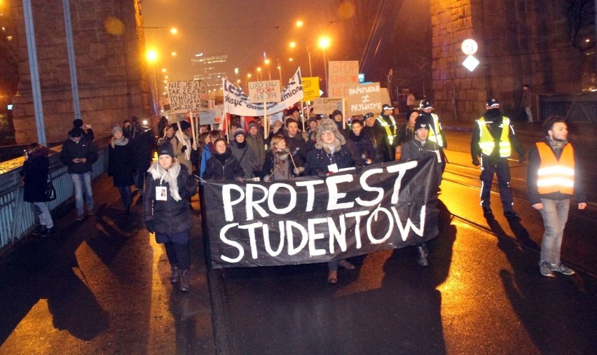 Protest studentów we Wrocławiu, 25.01.2017