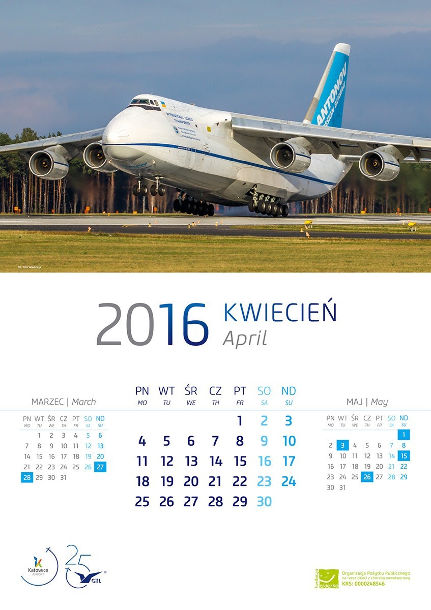 Katowice Airport: kalendarz charytatywny 2016. Ceny, gdzie kupić