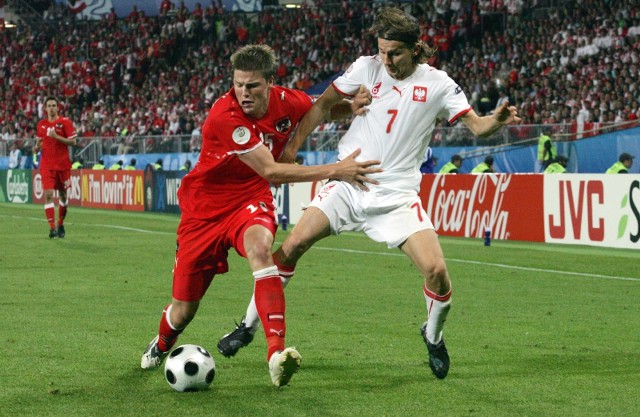 12.06.2008 wieden austria ernst-hapell stadion mistrzostwa europy w pilce noznej euro 2008..mecz grupy b polska austria nz sebastian prodl euzebiusz smolarek sport pilka nozna fot grzegorz jakubowski / polskapresse