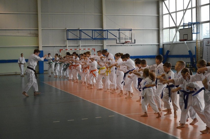 Zawodnicy NKSW Wulkan na VII Otwartych Mistrzostwach Zwolenia Oyama Karate w konkurencji Kata