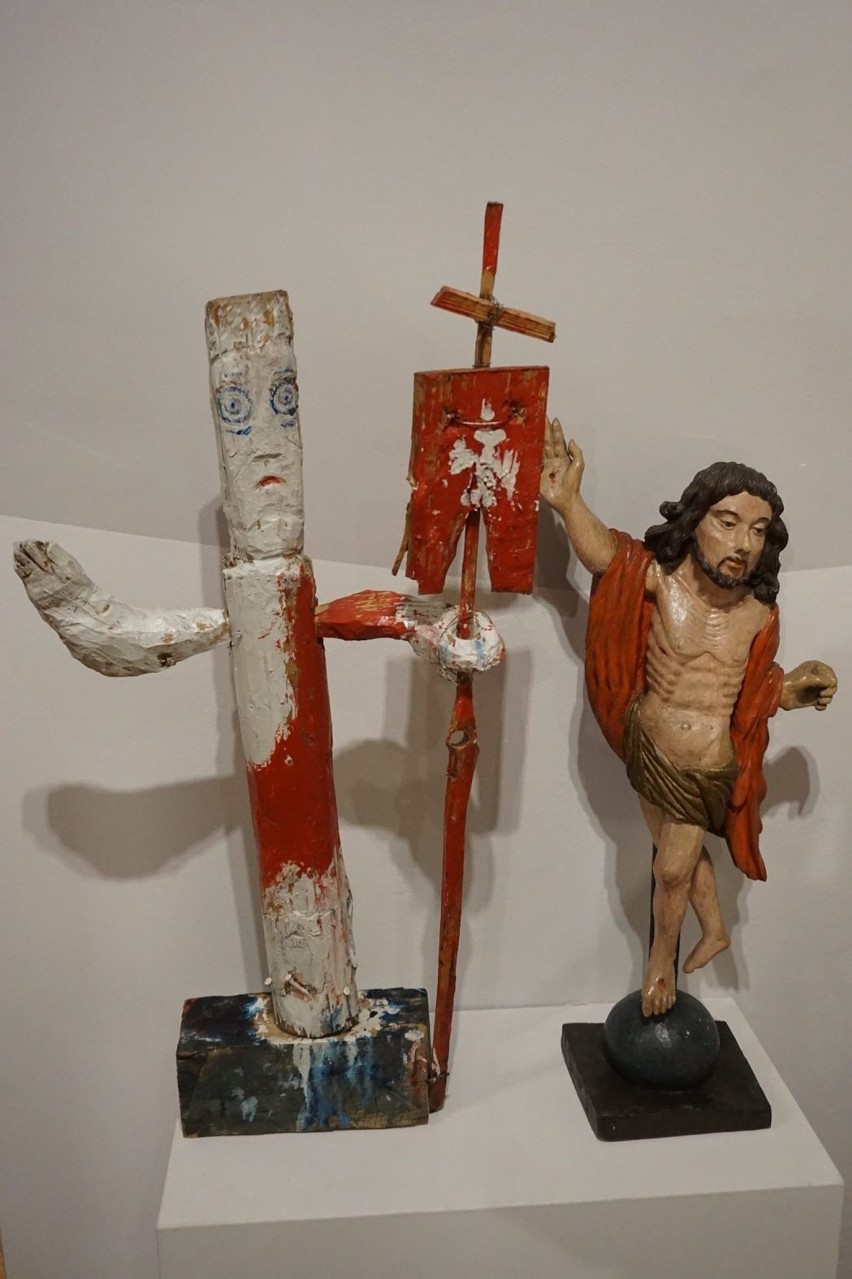 Od lewej: Karol Wójciak-Heródek, rzeźba "Chrystus...