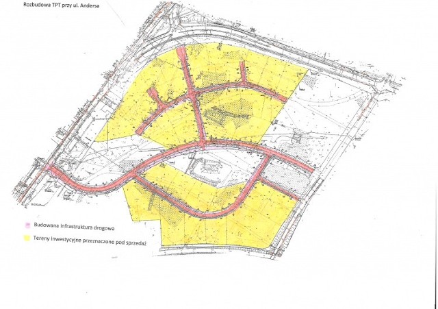 Mapa - rozbudowa TPT przy ul. Andersa