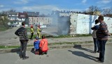 Pożar przy targowisku w centrum Stargardu. ZDJĘCIA