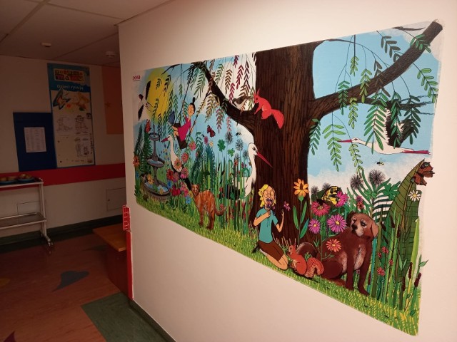 Fundacja DKMS jest pomysłodawcą i wykonawcą kolorowych bajkowych grafik, które od teraz zdobią ściany oddziału dziecięcego w szpitalu im. Jurasza w Bydgoszczy.