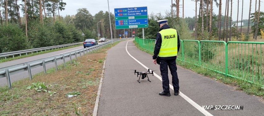 Drony policyjne w Szczecinie. Policja obserwuje kierowców "z lotu ptaka"