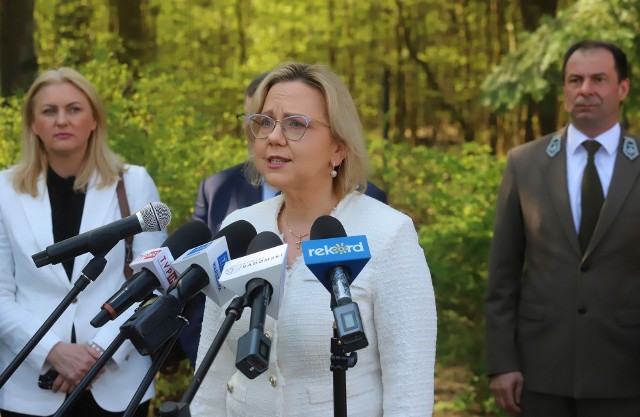 Podczas konferencji minister Anna Moskwa przedstawiła stanowisko rządu w sprawie polskich lasów.