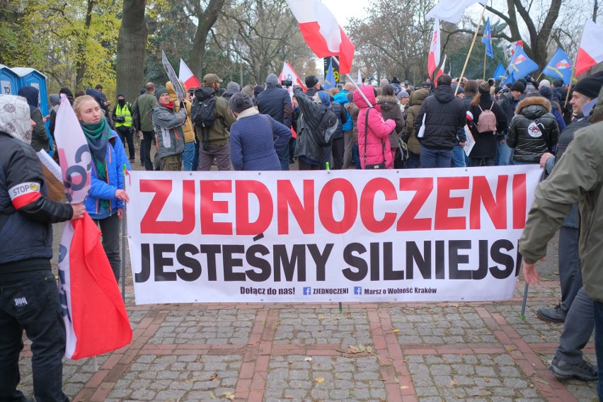 Marsz o Wolność. Manifestacja antycovidowców w Warszawie. Wśród nich m.in. Grzegorz Braun z Konfederacji