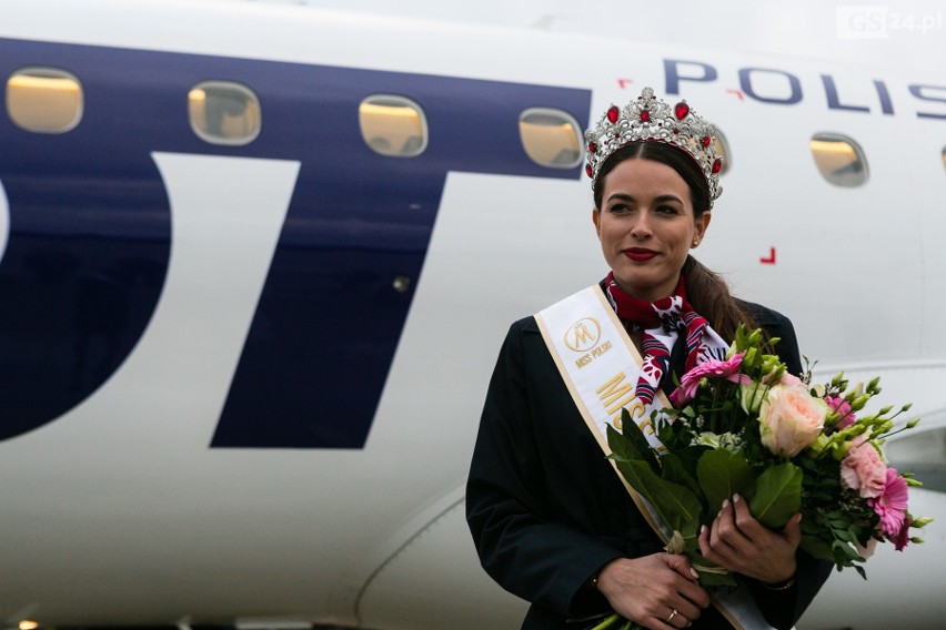 Miss Polski 2018 - Olga Buława ze Świnoujścia - na lotnisku w Goleniowie [ZDJĘCIA]