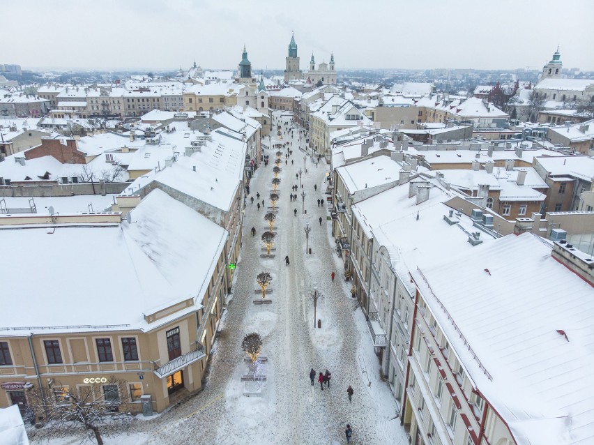 Zimowy Lublin. Tak prezentuje się na zdjęciach z drona [ZIMOWA GALERIA LUBLINA]