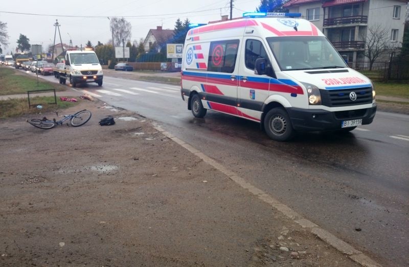 Potrącenie rowerzysty w miejscowości Księżyno