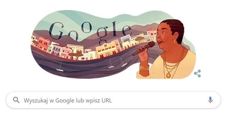 Google Doodle upamiętniające Cesárię Évorę.
