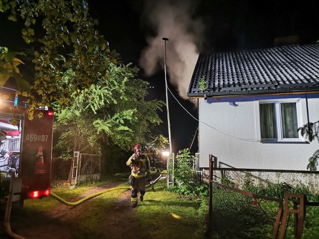 Pożar poddasza w gminie Prabuty