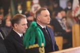 Oficjalne obchody barbórkowe w Pawłowicach. Prezydent Duda wziął udział we mszy i złożył kwiaty pod pomnikiem św. Barbary w KWK Pniówek