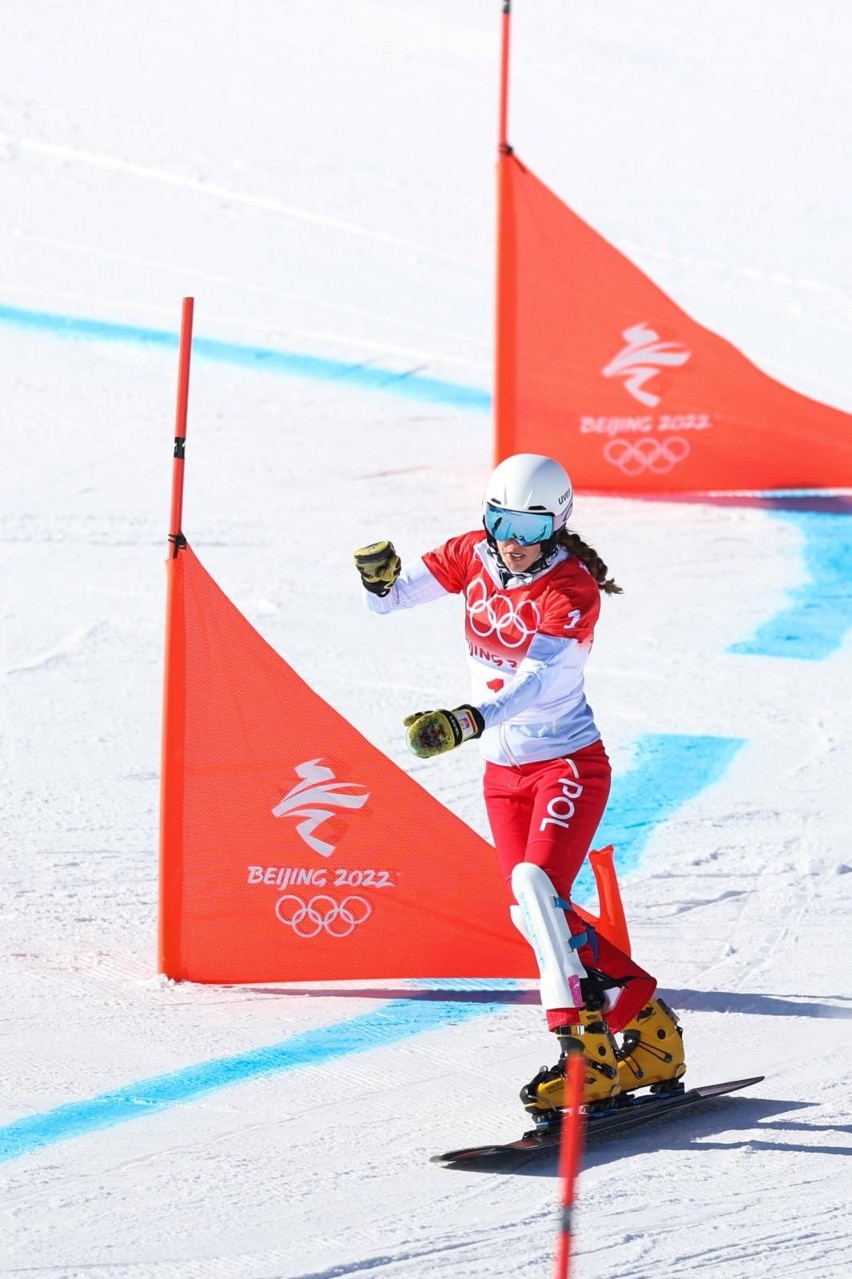 Aleksandra Król w olimpijskim slalomie gigancie równoległym...