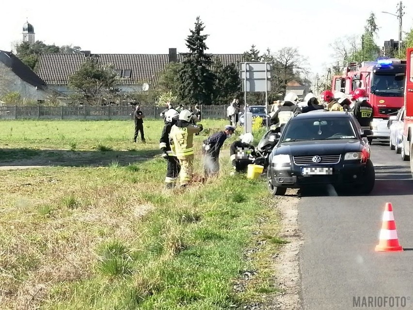 Wypadek w Luboszycach. Kierowca volkswagena potrącił motorowerzystę