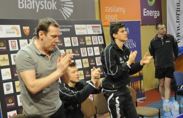 Prezes Krzysztof Piotrowski (z lewej) zapowiada walkę o Superligę.