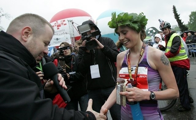 Silesia Marathon 2013 - zwycięzcy na mecie