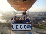 Katowice z nieba. Oto miasto widziane z balonu 16 stycznia 2020. Lot promował Less, aplikację mobilną do sprzedaży ubrań