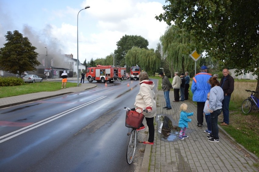 Pożar warsztatu samochodowego w Lęborku 10.09.2020