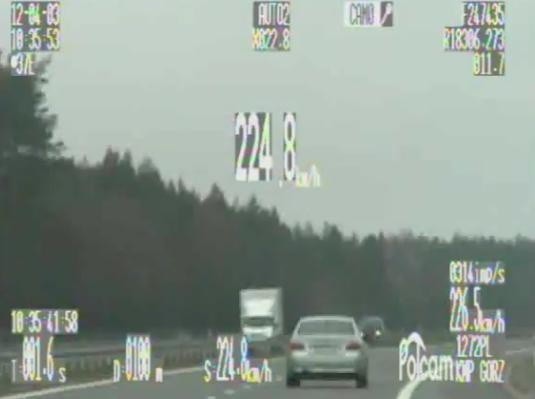 Kierowca, który o 104 km/h przekroczył dozwoloną prędkość, dostał 10 punktów karnych i 500 zł mandatu.