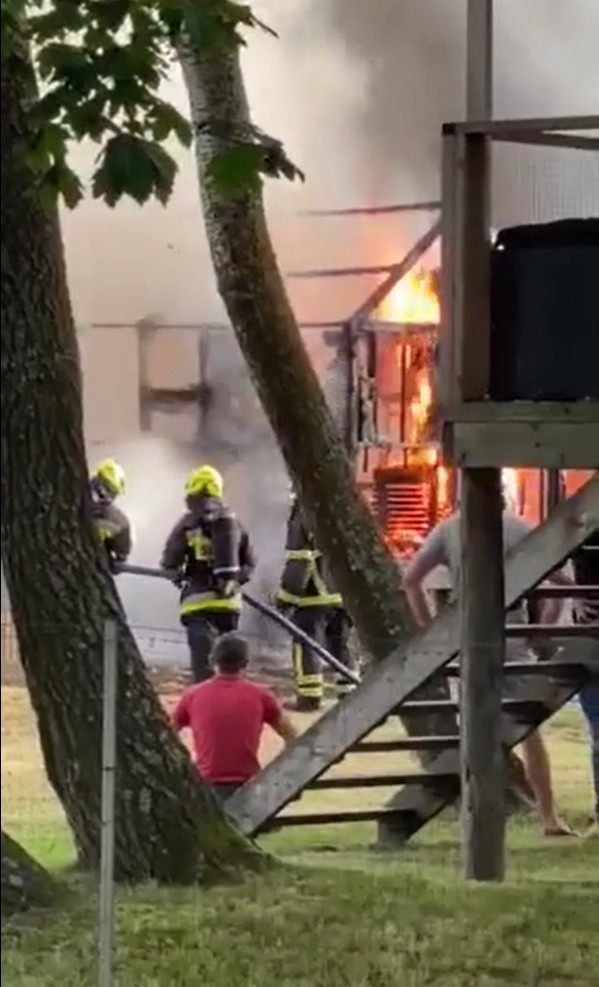 Pożar domków w Mielnie