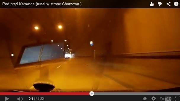 Kierowca jechał pod prąd tunelem