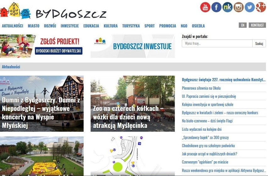 Bydgoszcz.pl – nie jest w ogóle tłumaczona na żaden język....