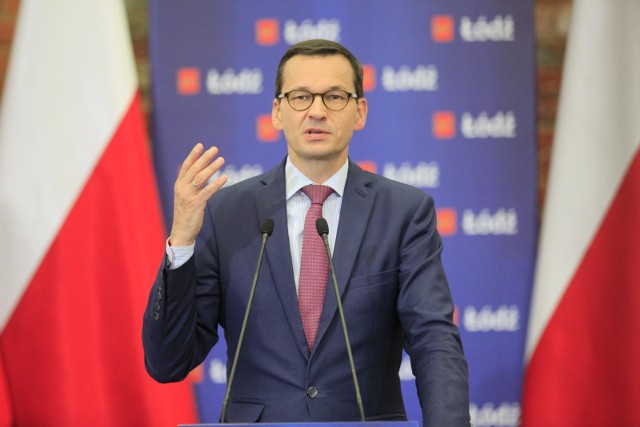 Premier Mateusz Morawiecki podczas lipcowej wizyty w Łodzi.