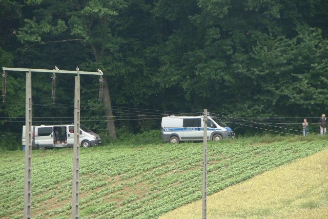 Miejsce zabójstwa policjanta spod Proszowic.