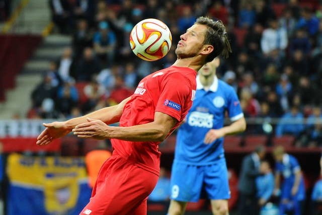 Grzegorz Krychowiak podczas ubiegłorocznego finału LE w Warszawie strzelił gola