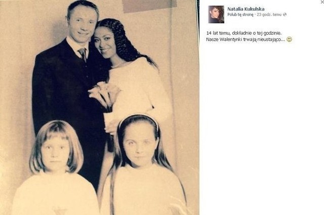 Zdjęcie ze ślubu Natalii Kukulskiej i Michała Dąbrówki. Para jest małżeństwem od 14 lat. (fot. screen Facebook)
