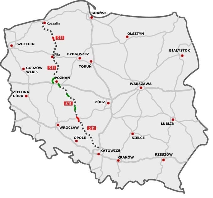 Planowany przebieg S11 dzieli gminy powiatu lublinieckiego....