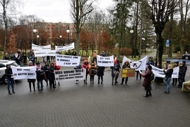 Protest przeciwko okrojeniu szk&oacute;ł (luty 2020 r.)