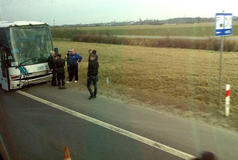 Śmiertelny wypadek pod Oleśnicą. Autobus z aktorami uderzył w samochód (ZDJĘCIA)