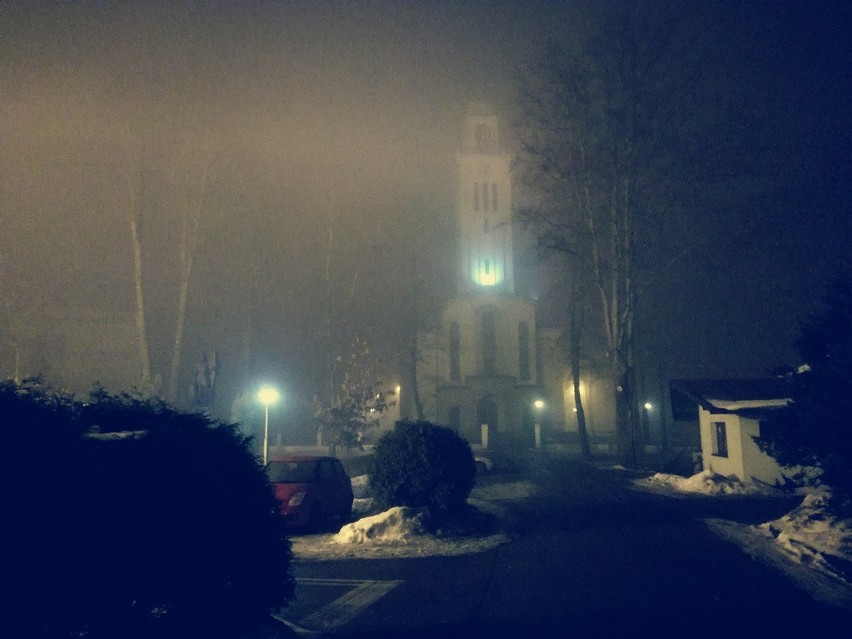 Smog w Żywcu w nocy z 4 na 5 lutego 2017