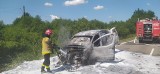 Osowiec. Pożar samochodu na DK65. Nie udało się uratować auta (zdjęcia)