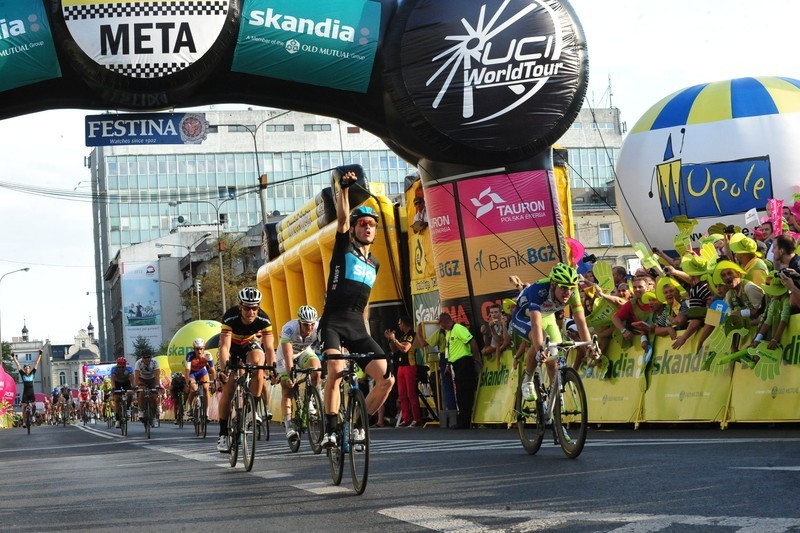 Zdjęcia z mety 2. etapu wyścigu kolarskiego Tour de Pologne...