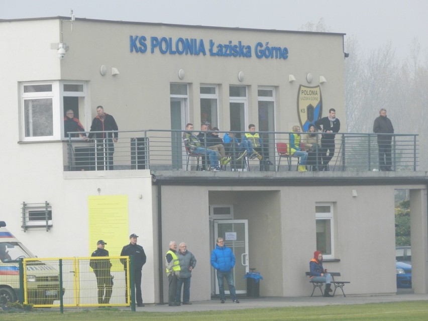 4. liga: Kibice na meczu Polonia Łaziska Górne - Iskra...