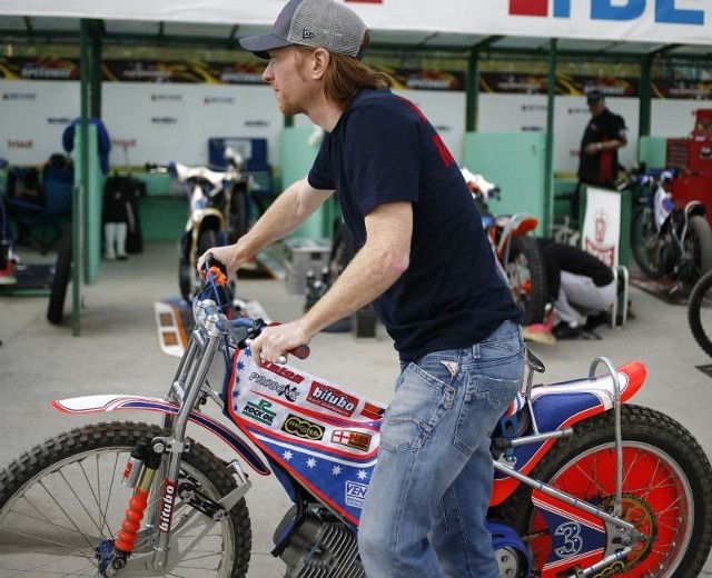 Jason Crump podczas meczu we Wrocławiu.