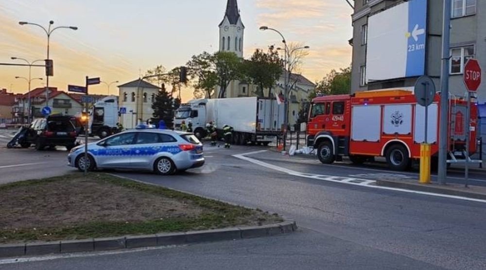 Wypadek na skrzyżowaniu ul. Wojska Polskiego i ul. Piłsudskiego w Grajewie