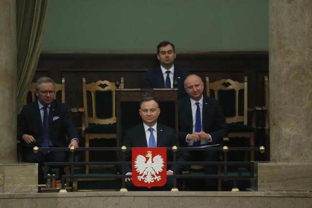 Prezydent Andrzej Duda na posiedzeniu sejmu