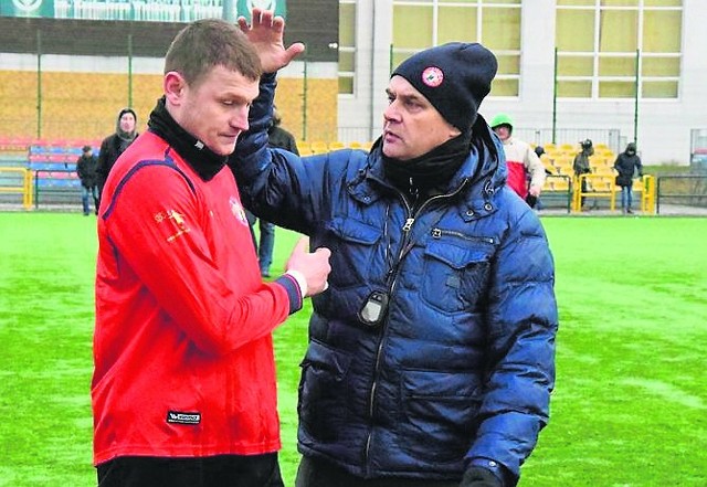 Trener Maciej Śliwowski i Rafał Białecki