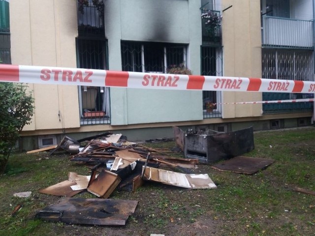 Pożar w bloku przy ul. Rydla