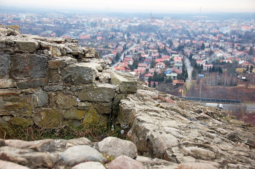 Góra św. Marcina z ruinami Zamku Tarnowskich. Widać stąd...